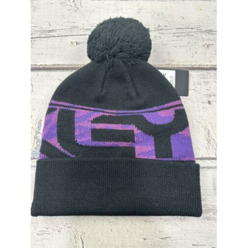 New Oakley Factory Cuff Adult Blackout Beanie Purple Oakley Decal Winter Ski Hat - Picture 2 of 7